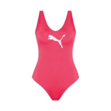 Imagem de Maiô Clássico Puma Adulto Proteção UV50+, Neon red, G