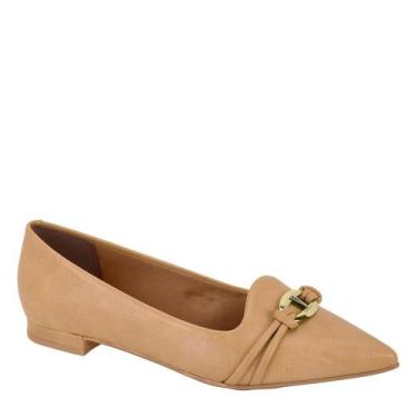 Imagem de Sapato Feminino Conforto Fivela Bico Fino Vizzano 12061004, Areia napa