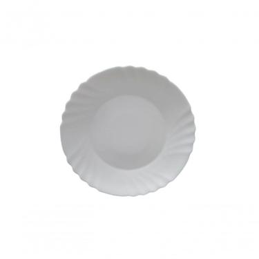 Imagem de Conjunto de Pratos Raso Sobremesa 6 Peças Vidro Liso Branco 20cm para Mesa Posta Lehaví