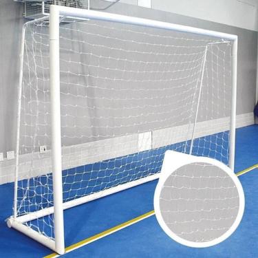 Imagem de Rede de Futsal Oficial Fio 2 em Seda Torcida Reforçada Branco com Tratamento UV Matrix