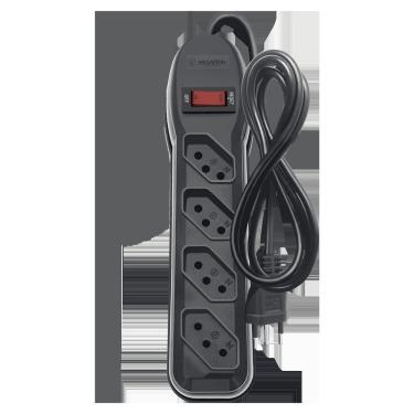 Imagem de Filtro de Linha Megatron Circuit Breaker 4 Tomadas Cabo PP 3x0,75mm2 1m 10A 250V Bivolt Preto