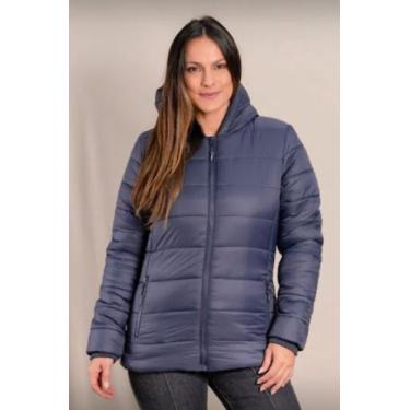 Imagem de Jaqueta Puffer Feminina Microfibra Nylon com Capuz e Bolso Bobojaco - 