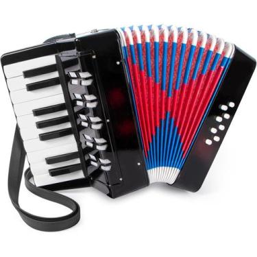 Imagem de Gaita Sanfona Acordeon Iniciante 8 Baixos 17 Teclas Brinquedo Crianças