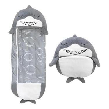 Imagem de Saco De Dormir Infantil 3em1 Travesseiro Vira Pelúcia Animais Algodão 