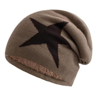 Imagem de Gorro De Inverno Unissex Com Forro De Pelúcia E Padrão De Cinco Estrel