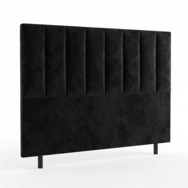 Imagem de Cabeceira Luzzi Decor Para Cama Box Viúva Tamanho 1.28 -Suede Preto - 