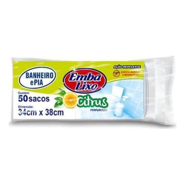 Imagem de Saco De Lixo Pia E Banheiro Citrus Perfumado Embalixo 50 Un  Kit 3un -