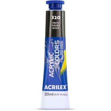Imagem de Tinta Acrílica ACRYLIC Colors 20ML Preto  Caixa com 6 Unidades - Acril