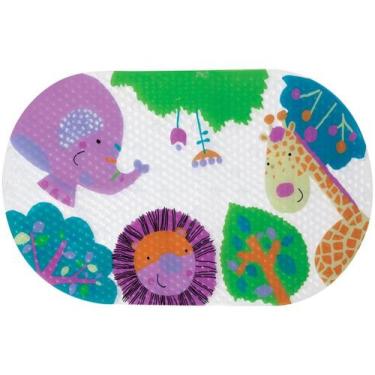 Imagem de Tapete Infantil Selvinha para Banheiro 69x39cm Buba, Verde e Rosa, 69x