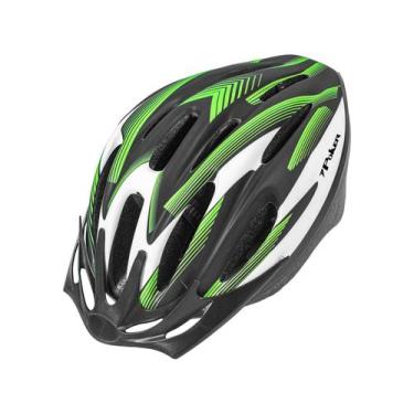 Imagem de Capacete Bike Poker Out Mold Windstorm Com Led, Preto, Verde e Branco,