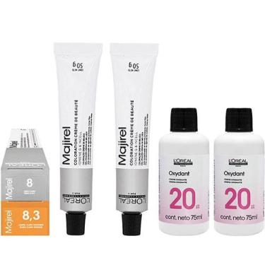 Imagem de Loreal Kit Coloração Majirel 8 Louro Claro + 8.3 Louro Claro Dourado 5