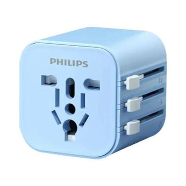 Imagem de Adaptador De Viagem Universal Philips: Conversor De Tomada EUA, UE, Au