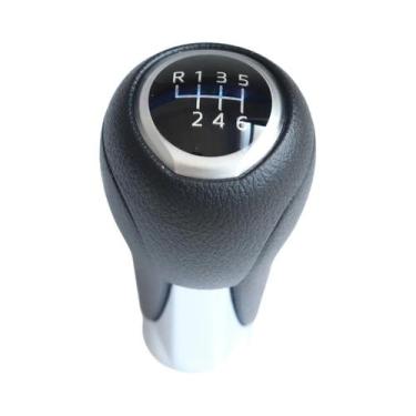 Imagem de Botão De Câmbio Manual De 6 Velocidades Em Couro Preto Para Mazda 3 6 