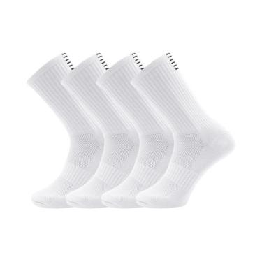 Imagem de Meias De Ciclismo Unissex De Comprimento Médio, 4 Pares, 2 Cores, RA P