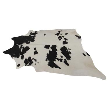 Imagem de Tapete de couro de boi. Pele bovina natural. 1,90 x 1,90 m. Preto e branco. P724C