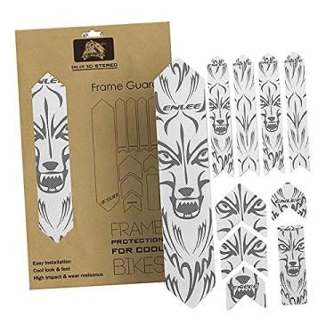 Imagem de Fancyes Protetor de moldura de bicicleta, adesivo de fita de bicicleta e kit de adesivos de moldura para tubos de quadro de bicicleta de montanha - Lobo