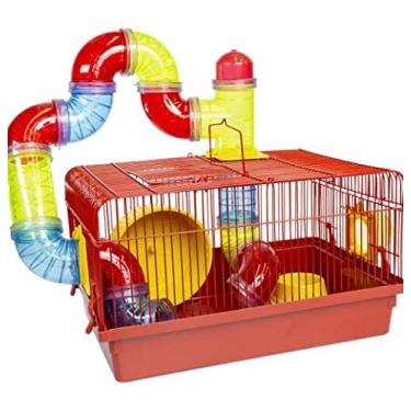 Imagem de Gaiola Hamster Tubo Luxo Vermelho Jel Plast