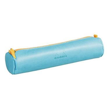 Imagem de Estojo Redondo de Couro Rhodia Azul Turquesa