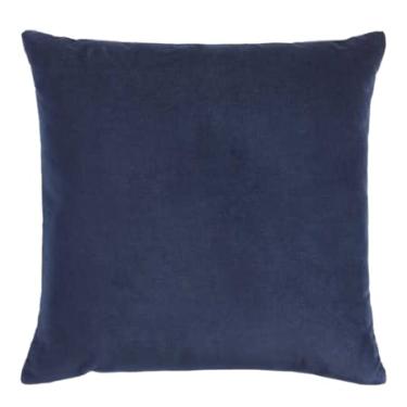 Imagem de Capa de Almofada Decorativa 80x60 Azul Marinho Com Zíper Sem Refil Para Almofadão Encosto Sofá Cama Poltrona