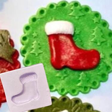 Imagem de Confeitaria dos moldes, F887 MOLDE DE SILICONE BOTA NATAL CONFEITARIA ARTESANATO