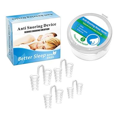 Imagem de Mibee 4 unidades/conjunto de clipe de nariz anti-ronco Dispositivo de solução para ronco de silicone rolha de ronco e dilatador nasal para dormir