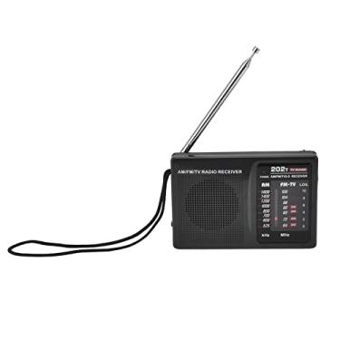 Imagem de Rádios FM AM, rádio portátil com manivela, rádio de ajuste manual de bolso de emergência, rádio alimentado por energia solar, alerta de rádio meteorológico recarregável para caminhadas, acampamento, mochilão ao ar livre