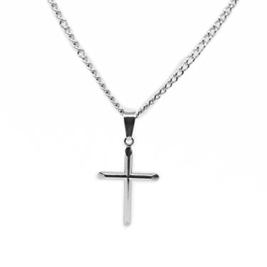 Imagem de Gargantilha Feminina em Aço com Pingente em Cruz - Não fica Preta