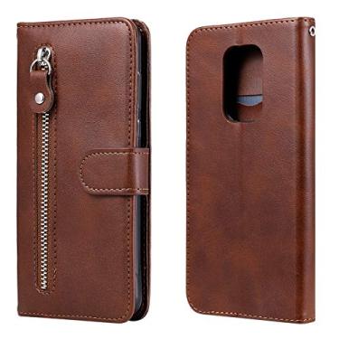 Imagem de Mobile phone accessories Para Motorola Moto G9 Play/Moto E7 Plus Fashion Texture Zipper Horizontal Flip Capa de Couro com Suporte e Slots para Cartões e Carteira phone case