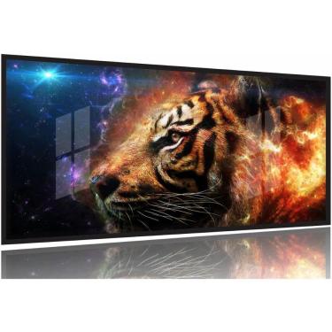 Imagem de Quadros Decorativos Tigre Aguá E Fogo 130x60 Moldura Preta 2x2