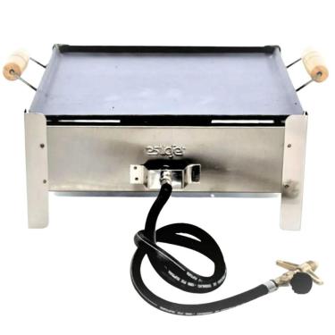 Imagem de Fogão Fogareiro Inox Alta Pressão 1 Boca Reforçado + Chapa