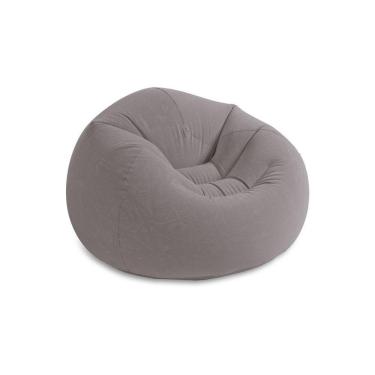 Imagem de Poltrona Inflável Intex Beanless Puff Veludo Cinza