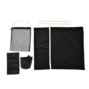 Imagem de capas de assento de lona de reposição,Lona de cadeira de diretor, com bolsa de armazenamento capa protetora de assento de lona para cadeira de diretor doméstico(black)