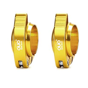 Imagem de Braçadeira para assento de bicicleta adequada para 40/41 mm, liga de alumínio para bicicleta de liberação rápida espigão de assento de fixação para bicicleta dobrável, MtB, bicicleta de estrada (Dourado, 40 mm)