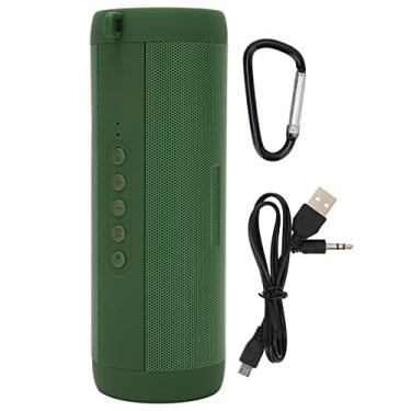 Imagem de Alto-falante Bluetooth, alto-falante sem fio de redução de ruído estéreo, alto-falante portátil à prova d'água com lanterna para casa (verde)