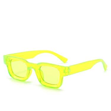 Imagem de Óculos de sol de armação pequena masculinos femininos vintage quadrado óculos de sol designer espelho côncavo preto tons de UV400, verde, 3832