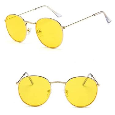 Imagem de Óculos de sol ovais retrô feminino/homem designer vintage pequeno preto vermelho amarelo tons óculos de sol óculos de sol,c6,liga