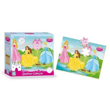 Imagem de Quebra Cabeça Infantil De Madeira Princesas 30 Peças - Nig Brinquedos