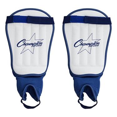 Imagem de Caneleiras ultra leves Champion Sports, Médio, White & Blue, Medium