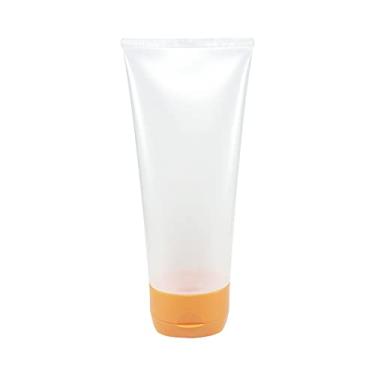 Imagem de Bisnaga Plástica Transparente 300ml C/Tampa Flip Top (20 Peças) (Laranja)