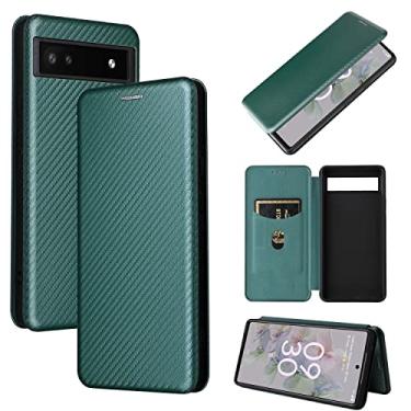 Imagem de For Google Pixel 6a Carbon Fiber Texture Horizontal Flip Leather Phone Case