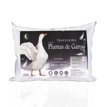 Imagem de 2 Travesseiro Penas E Plumas De Ganso 50X70cm Branco - Celia Bordados