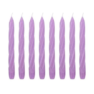 Imagem de Kit 10 Velas Castiçal Lilás Espiral 20 Cm Candelabro