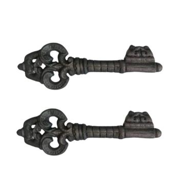 Imagem de Kit 2 Chaves Decorativas Rústica Enfeite em Ferro Nº 02 26cm