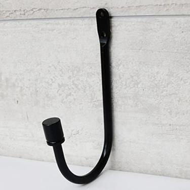 Imagem de 1 par de ganchos de cortina em forma de u prendedores de parede escova de borla cabide de toalha casaco chapéu gancho acessórios de cortina decoração de retenção, preto