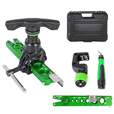 Imagem de Bonvosion Kit de ferramentas de alargamento de 1/4" - 3/4" Ferramenta de refrigeração de tubo único 45° tipo excêntrico com cortador de tubo para tubos de cobre/alumínio/aço inoxidável (kit 5 em 1)