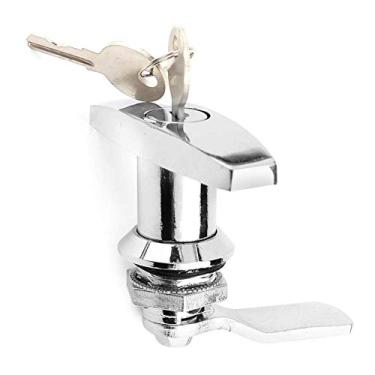 Imagem de Trinco de porta de galpão + caixa de cavalo com alça em T trava frontal Kit de trava com alça em T prata, preto, fixo na caixa de ferramentas traseira, fechadura da porta da garagem (prata)