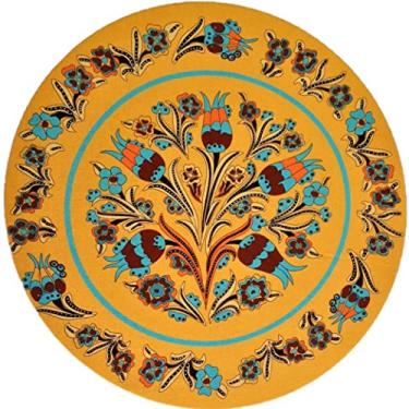 Imagem de Capa De Sousplat Tricoline 100% Algodão 35cm Diametro Cor:Amarelo