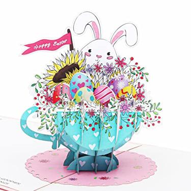 Imagem de Liif Presente de coelhinho da páscoa 3D de presente de coelhinho da Páscoa, cartão de feliz Páscoa para crianças, neto, neta, crianças, menino, menina - fofo, engraçado, religioso | Com envelope