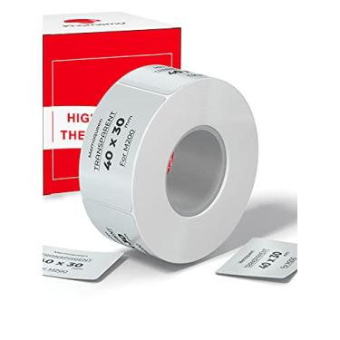 Imagem de Etiquetas adesivas térmicas Phomemo, etiquetas quadradas transparentes de 40 mm x 30 mm, adequadas para máquina de etiquetas Bluetooth M200. endereço, códigos de barras, foto (1 rolo, 230 etiquetas/rolo)