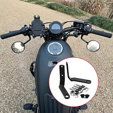 Imagem de LEDISHUN Espelho retrovisor de motocicleta para baixo, suporte para guidão, retrovisor, retrovisor, kit compatível com Honda Rebel CMX500 CMX300 CMX250 Rebel 500 300 250 CMX